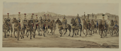 27562 Afbeelding van de maskerade van de studenten van de Utrechtse hogeschool ter gelegenheid van het 270-jarig ...